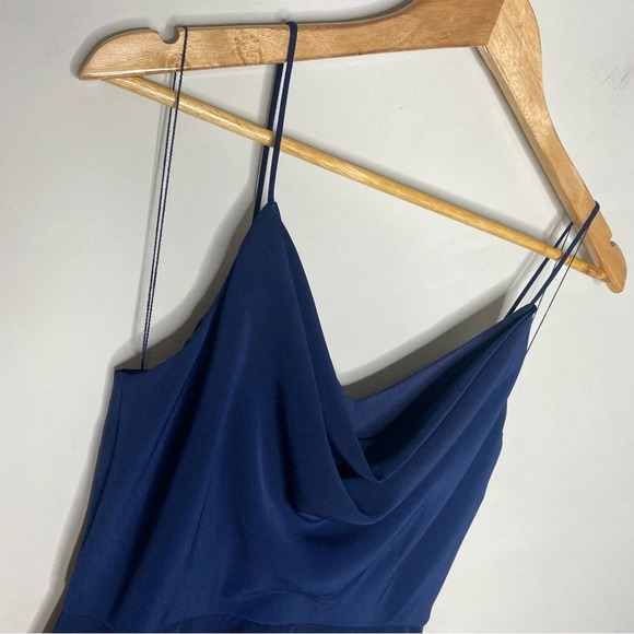 Vow'd Navy Blue Drape Front Paris Maxi Bridesmaid Formal Dress Gown Size 2 - Picture 3 of 9